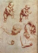 Drawing of an Infant Leonardo Da Vinci